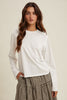 Basic Long Sleeve Tee With Raw Edge Detail