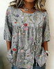 Women's Floral 3D Print Pullover Top – Loose Fit Elegant Casual S to 3XL