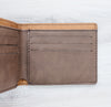 Engraved Wallet For Dad – Brown Leather Slim Bifold Wallet With Card Slots
