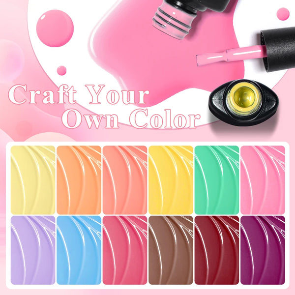 10/12pcs Spring Macaron Nail Gel Polish Set