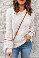 Noelle Detail Patterned Sleeve Sweater