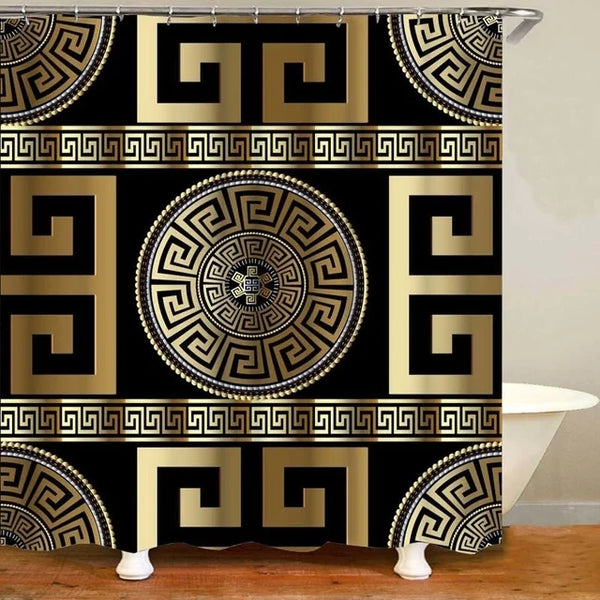 Modern Geometric Shower Curtain Set