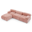 Modular Sectional Sofa, Button Tufted Designed and DIY Combination,L Shaped Couch With Reversible Ottoman, Pink Velvet