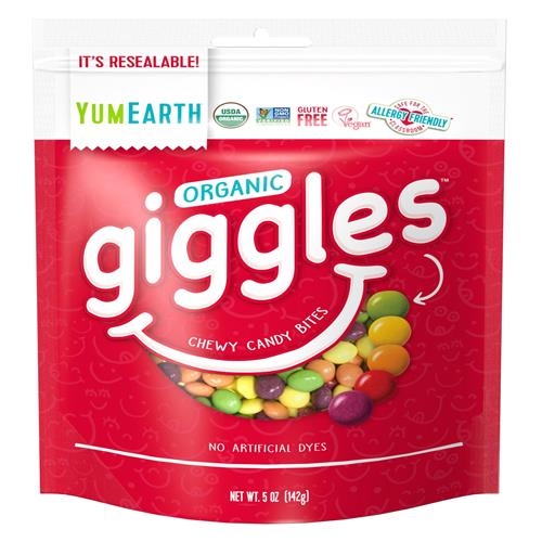 Yumearth Organic Giggles Chewy Candy – Allergy Friendly, No Artificial Dyes, Non Gmo, Gluten Free, Fruit Flavored, Vegan Candy Snacks With No Artificial Flavors, 5 Oz (Pack Of 1)