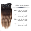 Toysww Clip in Human Hair Extensions Straight Machine Remy Russian Hair 6PC 100G 120G Natural Hair