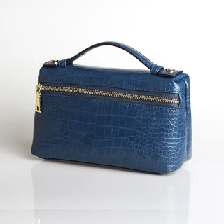 Buy croc-royal-blue-l Snake Pattern Clutch Make Up Bags