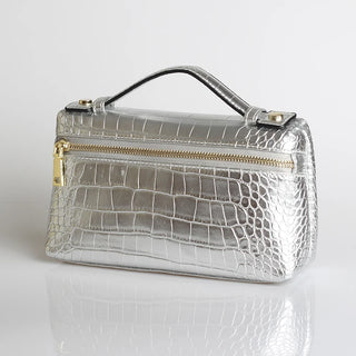 Buy crocodile-sliver-l Snake Pattern Clutch Make Up Bags