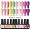 10/12pcs Spring Macaron Nail Gel Polish Set