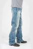 Tin Haul Regular Joe with Grey Diamond Stitch (Light Wash) - Men's Bootcut Jeans