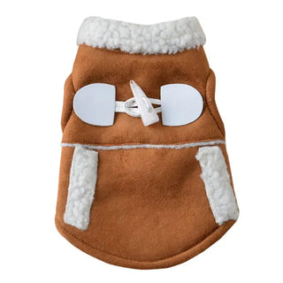 Buy coffee Pet Dog Clothes Winter Jackets Suit Warm Fleece Vest Velet Small Dog Motorcycle Waistcoat Coat Clothing Coats NEW Supplies Pets