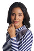 Women's Toscana Puff Sleeve Swim Top | White/Navy Stripe