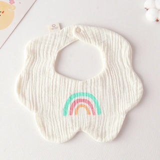 Buy three-colors-rainbow Cotton Gauze Baby Print Bibs Infant Bib