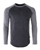 Athletic Fit Retro Contrast Raglan Tee - Charcoal