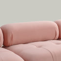 Modular Sectional Sofa, Button Tufted Designed and DIY Combination,L Shaped Couch With Reversible Ottoman, Pink Velvet