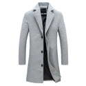 Single Breasted Lapel Wool Blend Coat