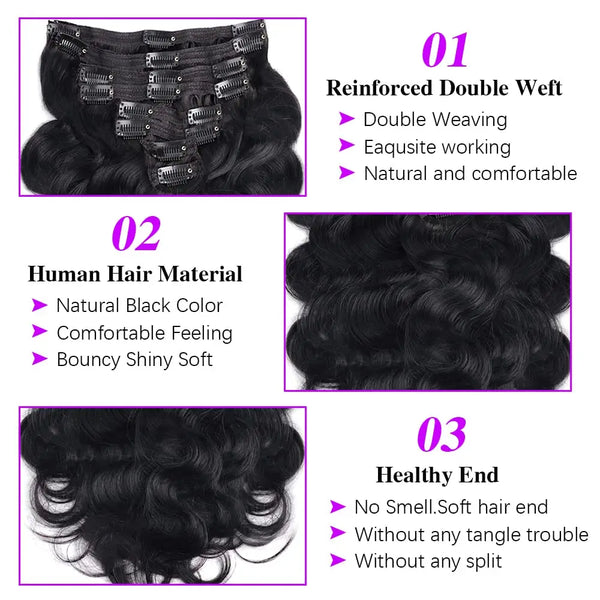 Body Wave Clip in Hair Extensions