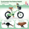 14 Inch Girls Bike with Training Wheels and Basket - Green
