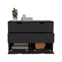 Dresser Curio, Four Drawers -Black