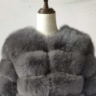 Buy gray Fur Style Coat