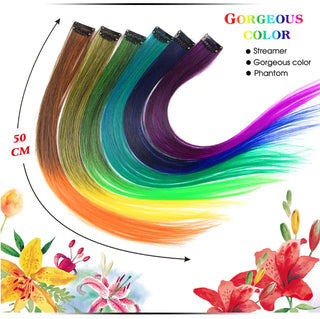 Color Ombre Straight Hair Extension Clip in Hairpieces