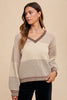 Color Block Sweater Top: Mocha