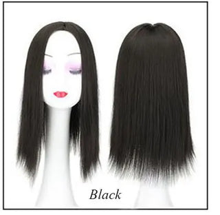 Buy black Women Synthetic Hair Pieces 3 Clips in One Piece Hair Extension Long Straight High Temperature Fiber for Lady