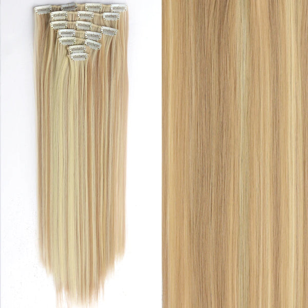 22Inch Long Straight Wavy Hair Extension 7Pcs/Set 16 Clips