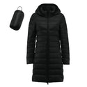 Women Warm Winter Coat Long Sleeve Solid Color Down Jackets Pockets Casual Hooded Down Coats Female Outerwear Padded Clothes