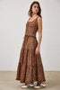 Floral Lace Trim Front Tie Top & Skirt Set