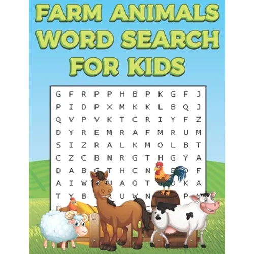 Farm Animals Word Search For Kids: Farm Life Word Search Puzzle Book For Boys And Girls - Paperback