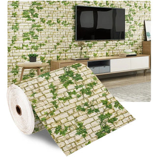 Buy rattan-leaf 3D Wallpaper Decoration Self-Adhesive