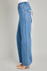 High Waist Straight Leg Bow Detail Denim