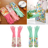 Rubber Velvet Long Gloves Household