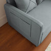 Modern Love Seat Futon Sofa Bed With Headboard,Linen Love Seat Couch,Pull Out Sofa Bed With 2 Pillows & 2 Sides Pockets