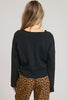 Lightweight Button-Down Cardigan Top: Black