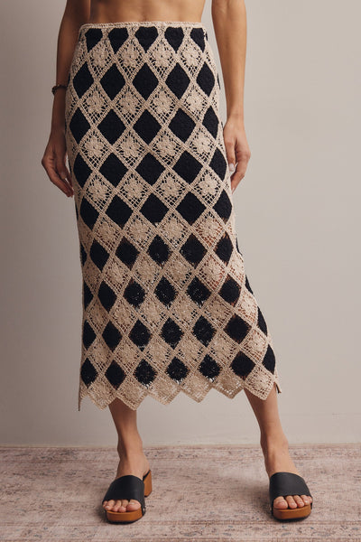 Crochet Diamond Midi Skirt