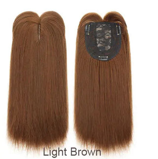 Buy light-brown 14inch Straight Synthetic Clip-In One-Piece Hair Extension