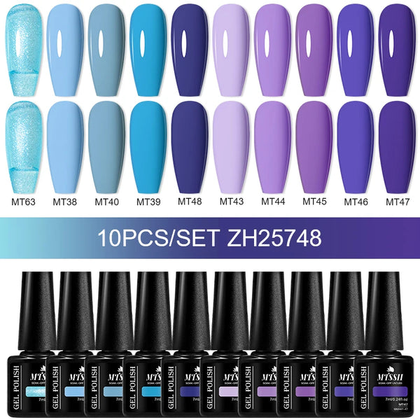 10/12pcs Spring Macaron Nail Gel Polish Set