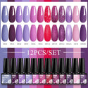 10/12pcs Spring Macaron Nail Gel Polish Set