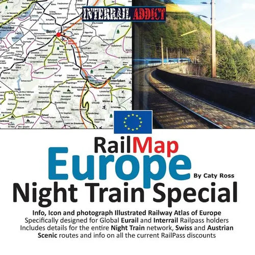 RailMap Europe - Night Train Special 2017: Specifically designed for Global Interrail and Eurail RailPass holders - Paperback