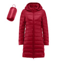 Women Warm Winter Coat Long Sleeve Solid Color Down Jackets Pockets Casual Hooded Down Coats Female Outerwear Padded Clothes