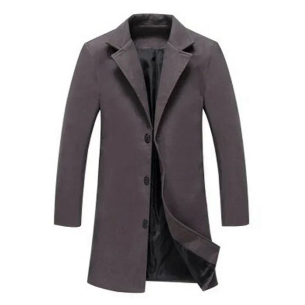 Single Breasted Lapel Wool Blend Coat