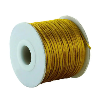 Buy dark-yellow 80yards Jewelri Make Nylon Cord Satin Cord Satin Thread Macrame Cord Beading Thread Cord Jewelri Kumihimo Rattail Cord Wholesale