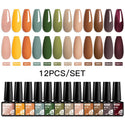 10/12pcs Spring Macaron Nail Gel Polish Set