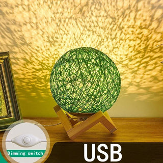 Buy tricolor-light Rattan Ball LED Table Lamps