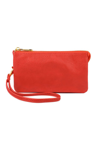 Buy red Vegan Leather Wallet With Detachable Wristlet