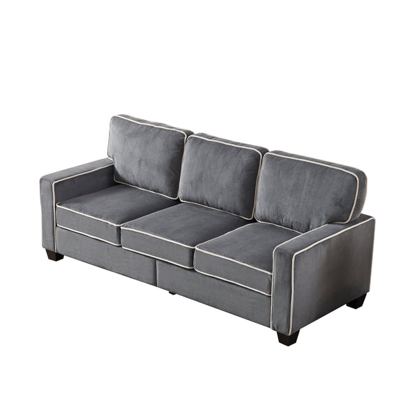 Living Room Sofa With Storage Dark Grey Corduroy