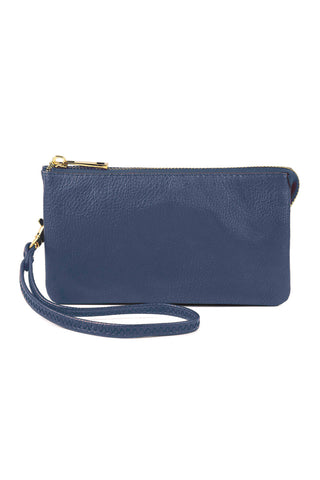 Buy navy Vegan Leather Wallet With Detachable Wristlet