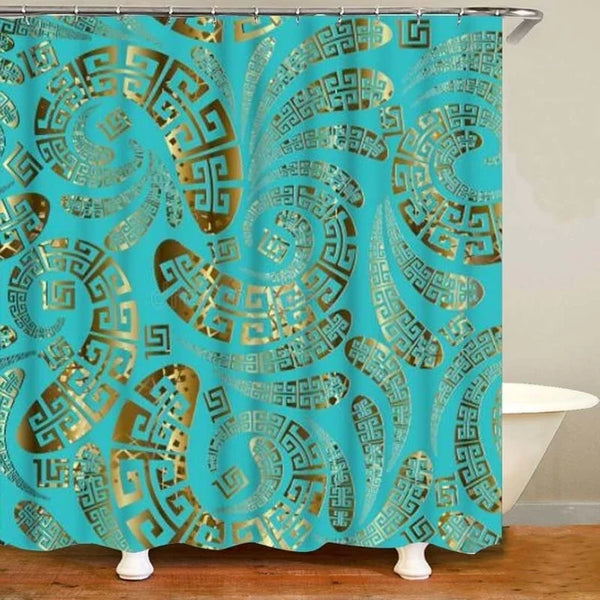 Modern Geometric Shower Curtain Set