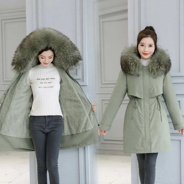 Fashion Winter Jacket Women Warm Coat Long Female Jacket Plus Size 5XL Ladies Parka Winter Coat Women Fur Collar Hooded Outwear